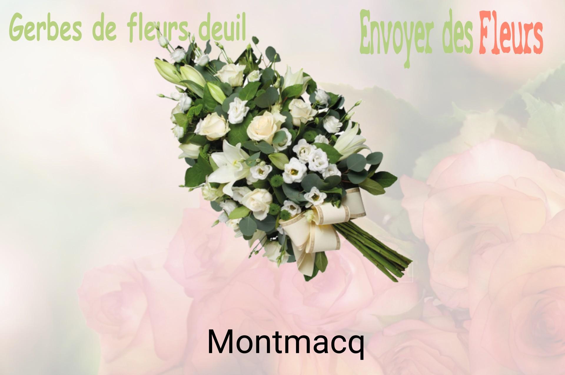 Gerbe de fleurs de deuil livrée à Montmacq